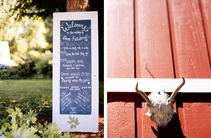 Handmade signs for a Portland Oregon farm wedding