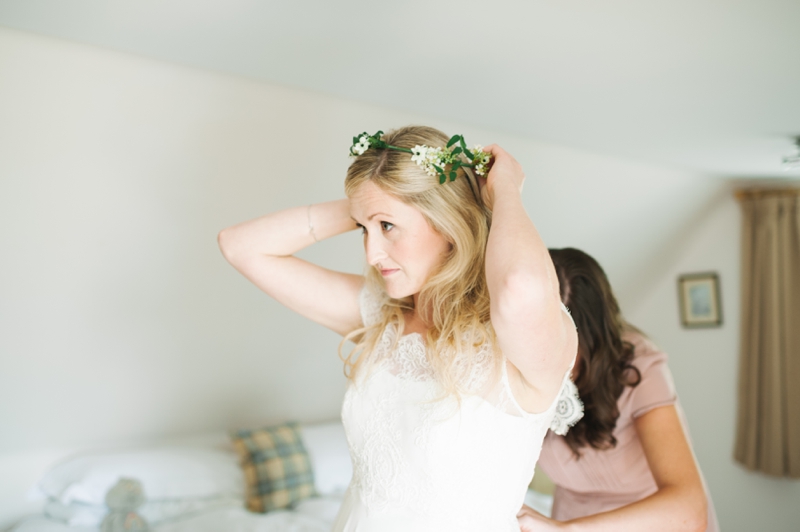 Scottish bride flower hair crown