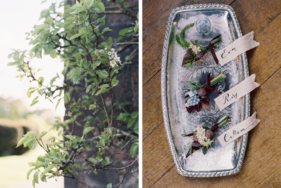 Scotland editorial with buttonholes by Pyrus Flowers