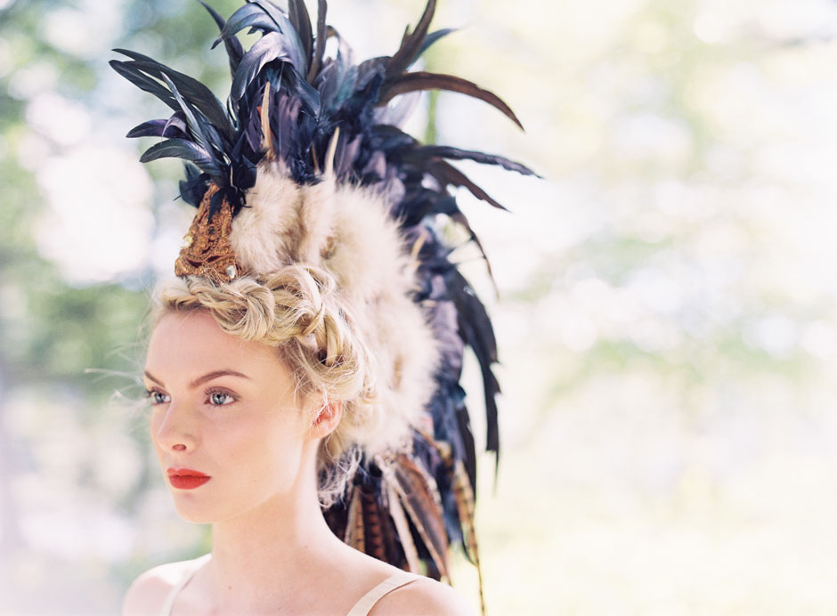 Feather headpiece by Vagabond Couture