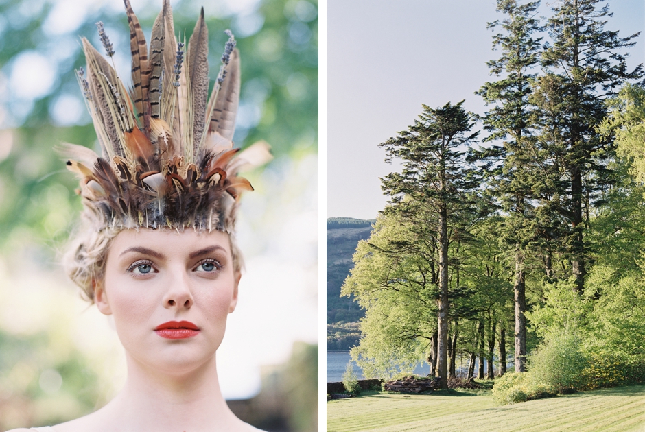 Feather headpiece in Scotland