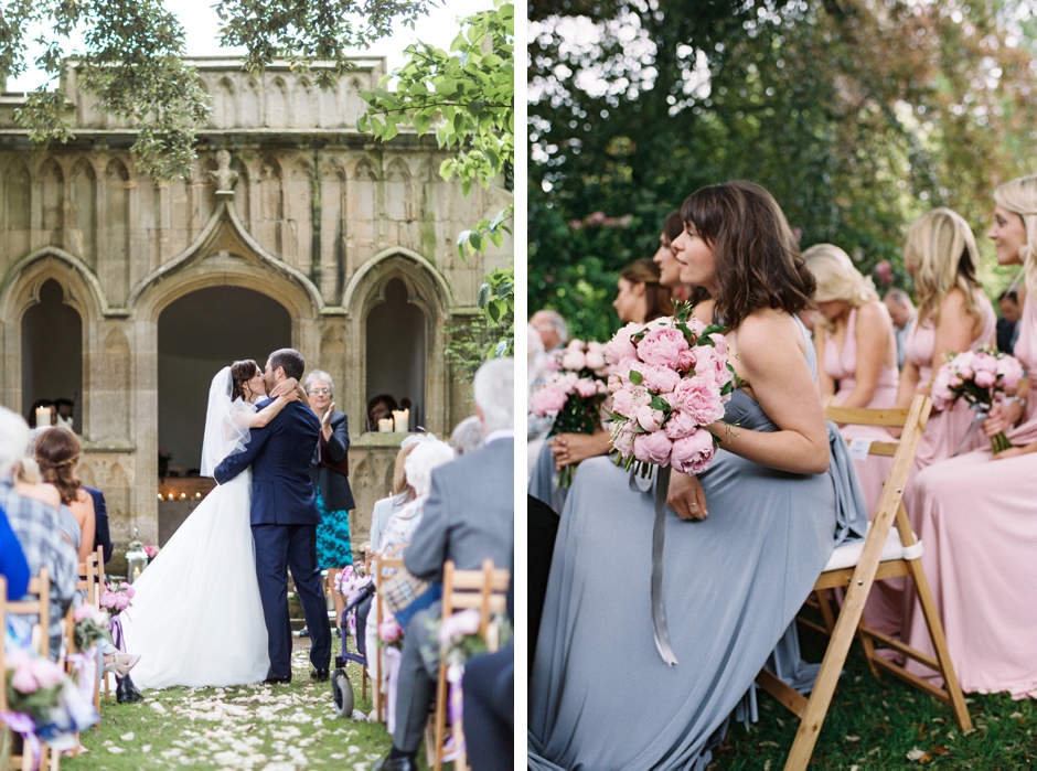 Barnsley House wedding ceremony outside at the temple