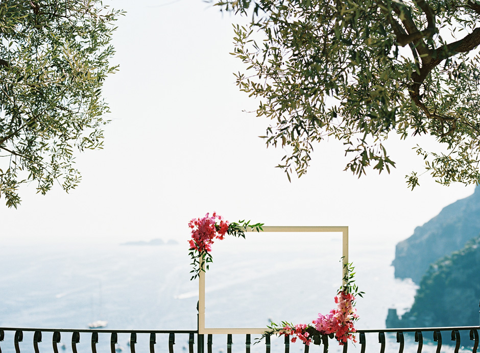 Ceremony view for a destination wedding in Positano Italy