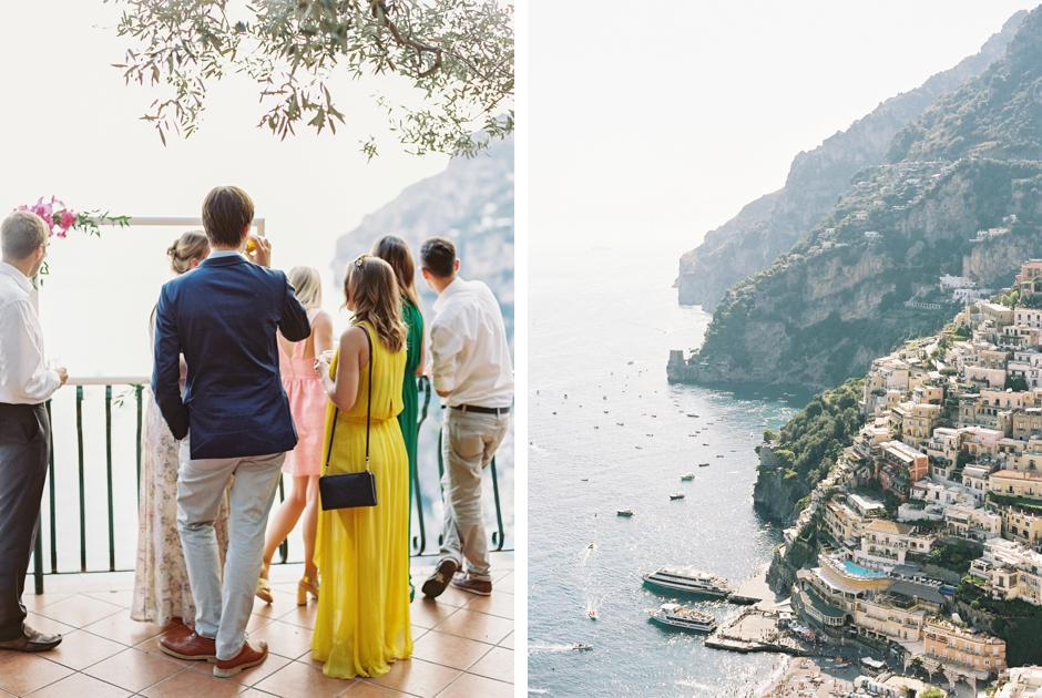 Drinks reception at a destination wedding on the Amalfi Coast