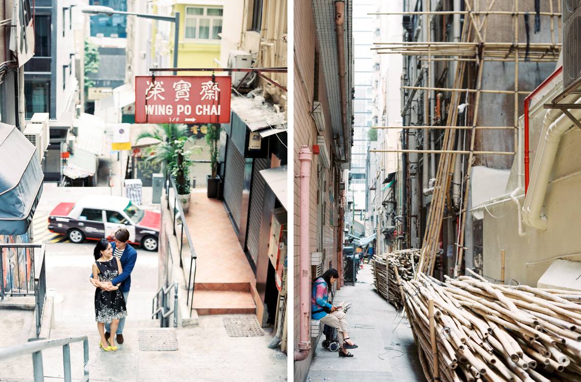 Film engagement portraits in Hong Kong